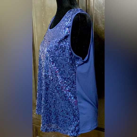 George Navy Blue sequence tank top - Size medium - Picture 2 of 10